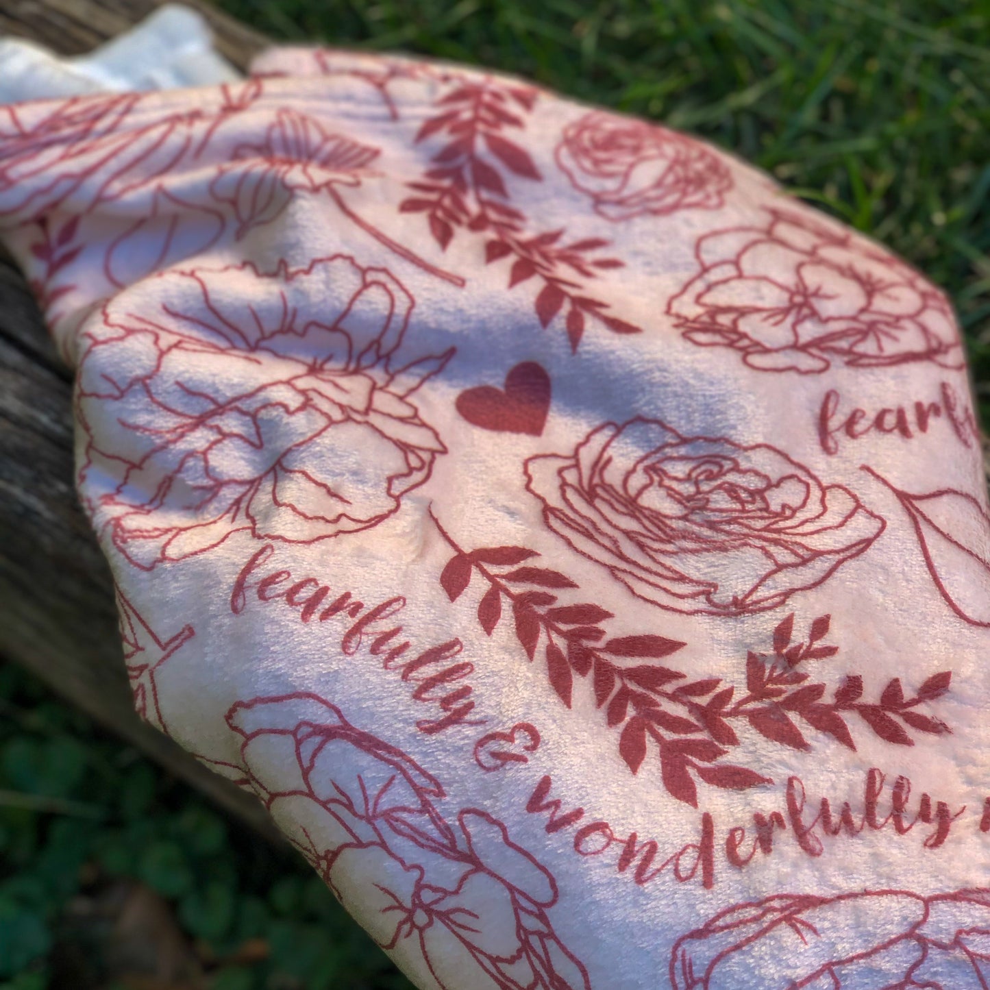 Fearfully and Wonderfully Made Velveteen Minky Blanket