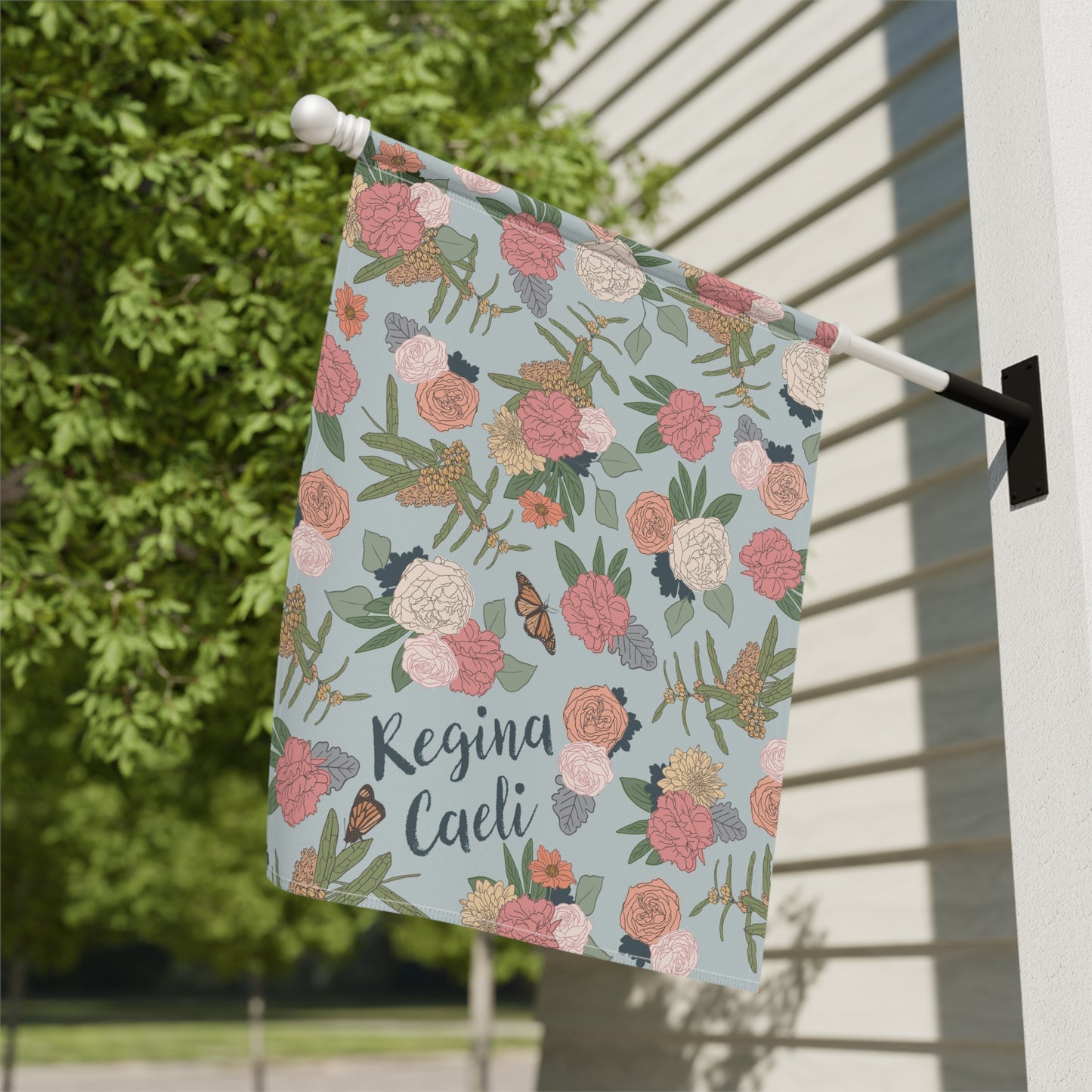 Regina Caeli Garden & House Banner, Mary Garden Flag, Catholic Garden Banner