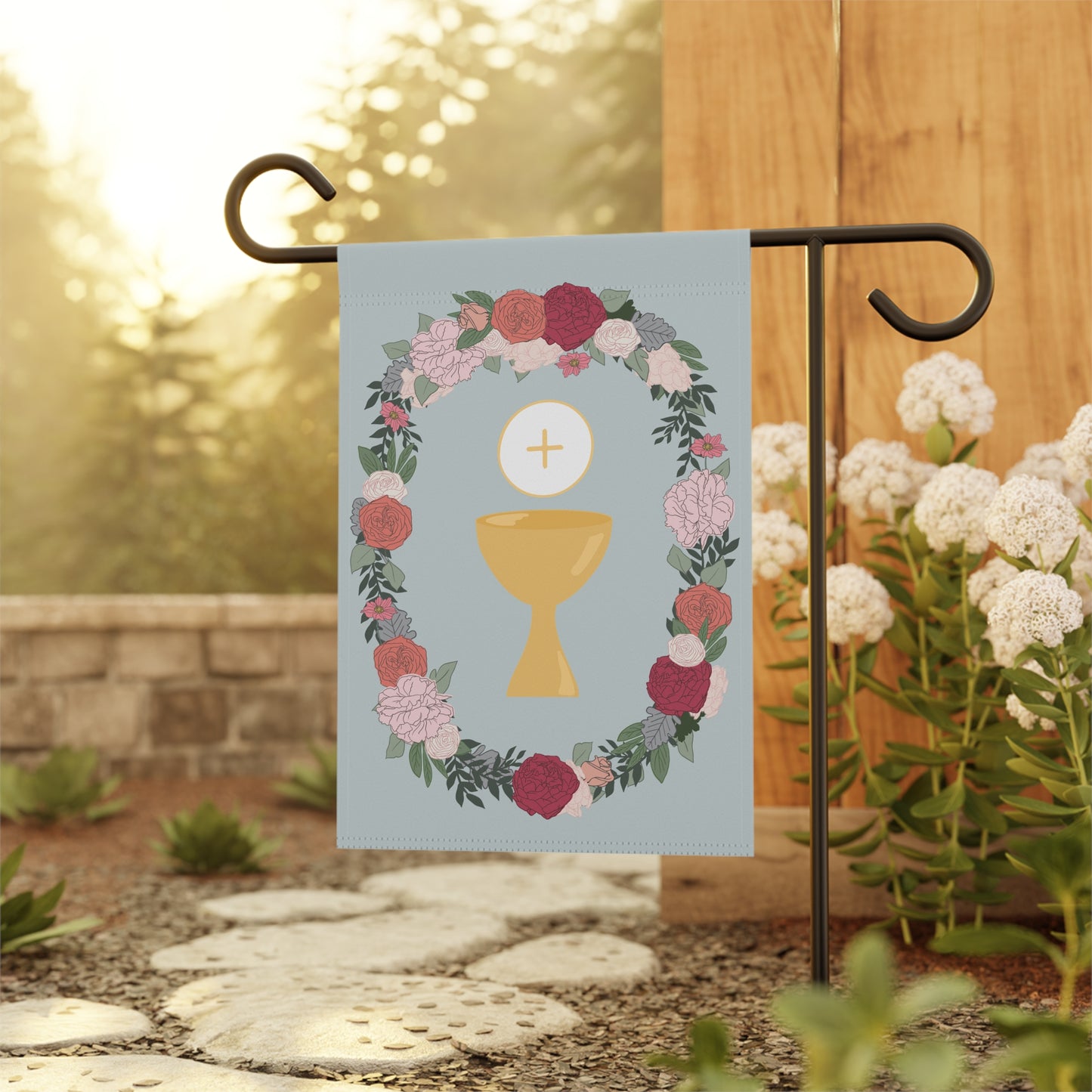 1st Communion Banner, Catholic Garden Flag, Eucharist Yard Flag