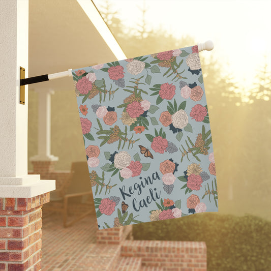 Regina Caeli Garden & House Banner, Mary Garden Flag, Catholic Garden Banner