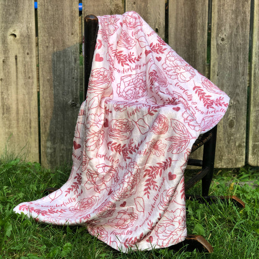 Fearfully and Wonderfully Made Velveteen Minky Blanket