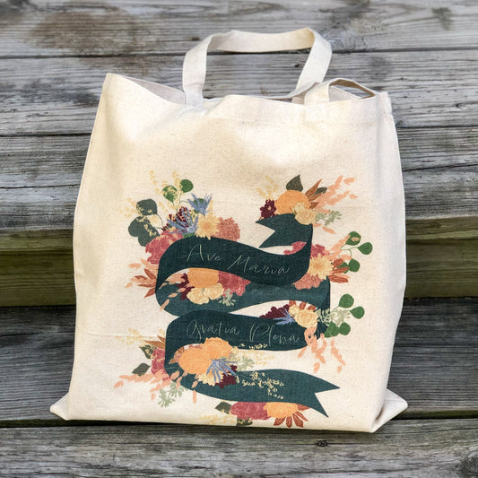 Ave Maria Canvas Tote Bag