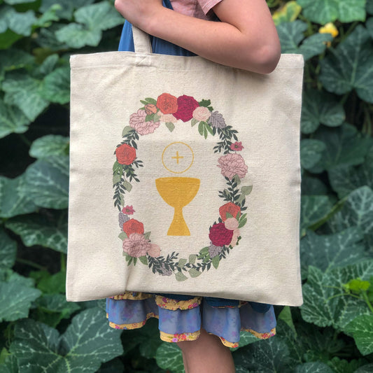 1st Communion Tote Bag, Personalized Mass Bag, Catholic Bible Study Bag