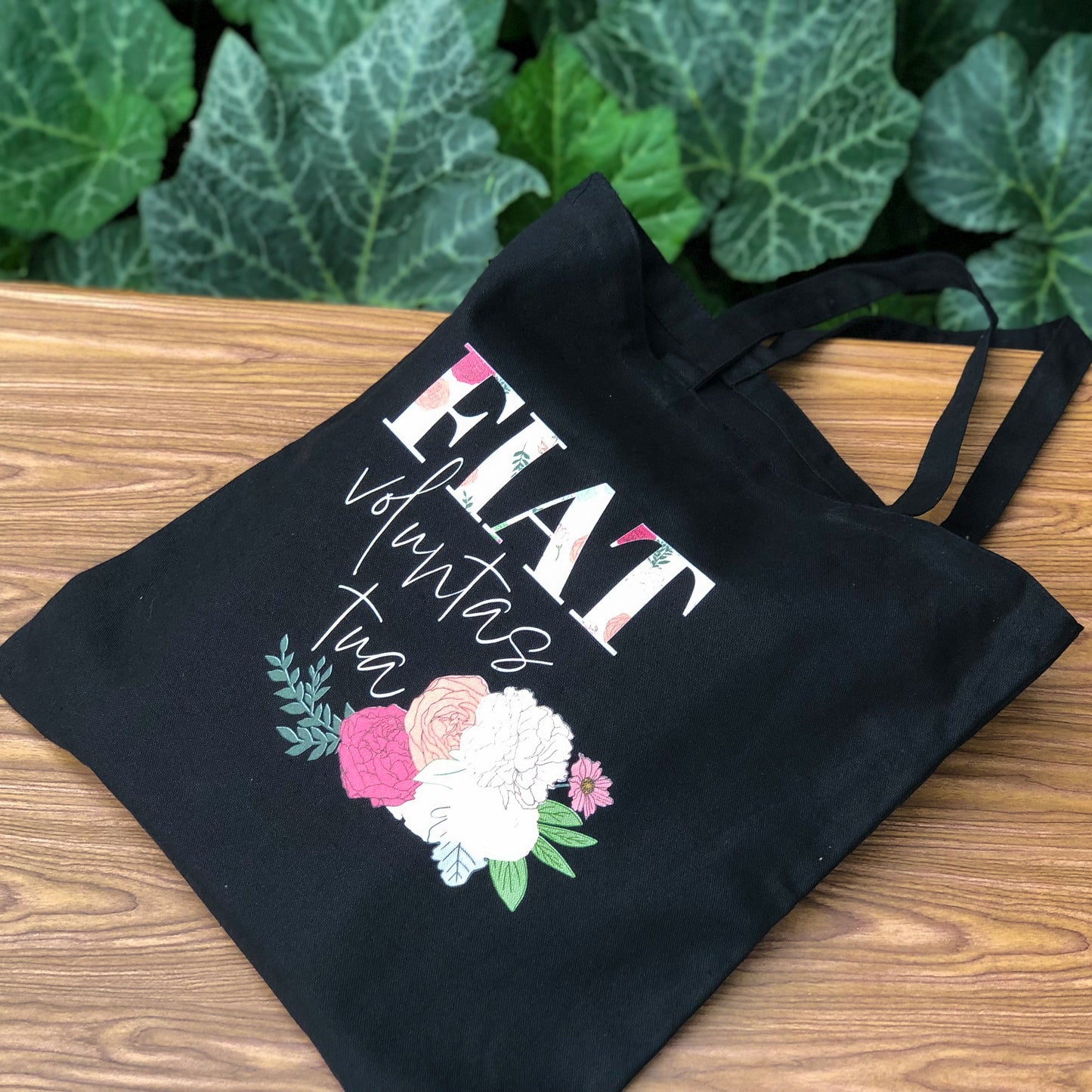 Fiat Tote Bag, Thy Will Be Done Canvas Bag, Catholic Cotton Bag